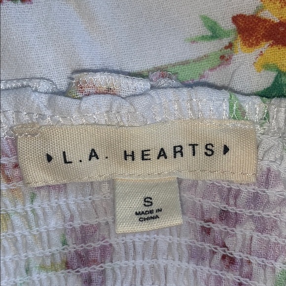 LA Hearts Linen Ruffle White Floral Spring Mini Dress - Picture 11 of 11